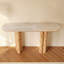 Console Mid-Century moderne en bois manufacturé Burlywood-1078760756