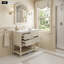 Ensemble de meuble-lavabo 36 po avec lavabo, lavabo en céramique encastré, ensemble de meuble-lavabo autoportant avec 4 tiroirs, armoire de salle de bain avec cadre en bois massif, beige