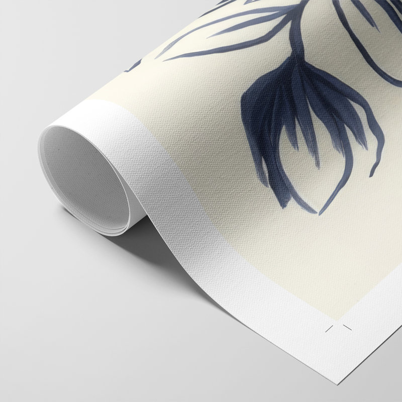 Indigo Bud Vase I - Impression sur toile seulement - NON-CADRE, H 36 po x l 24 po