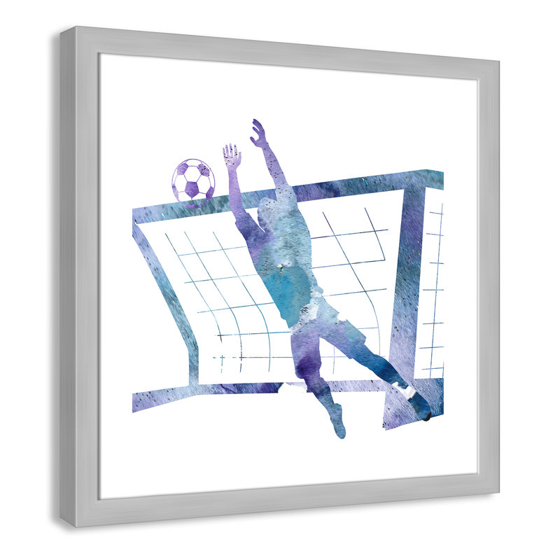 Fille de football 2, H 24,5 po x l 24,5 po x P 0,63 po, Encadré plat argent