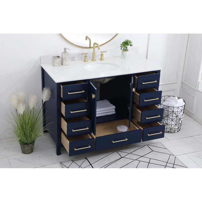Ensemble de meuble-lavabo simple 48 po Irene, Bleu