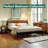 Callisto King Solid Wood Bed Frame with Headboard – Black Mid-Century Platform Bed, No Box Spring Required-2118594604-2118594610