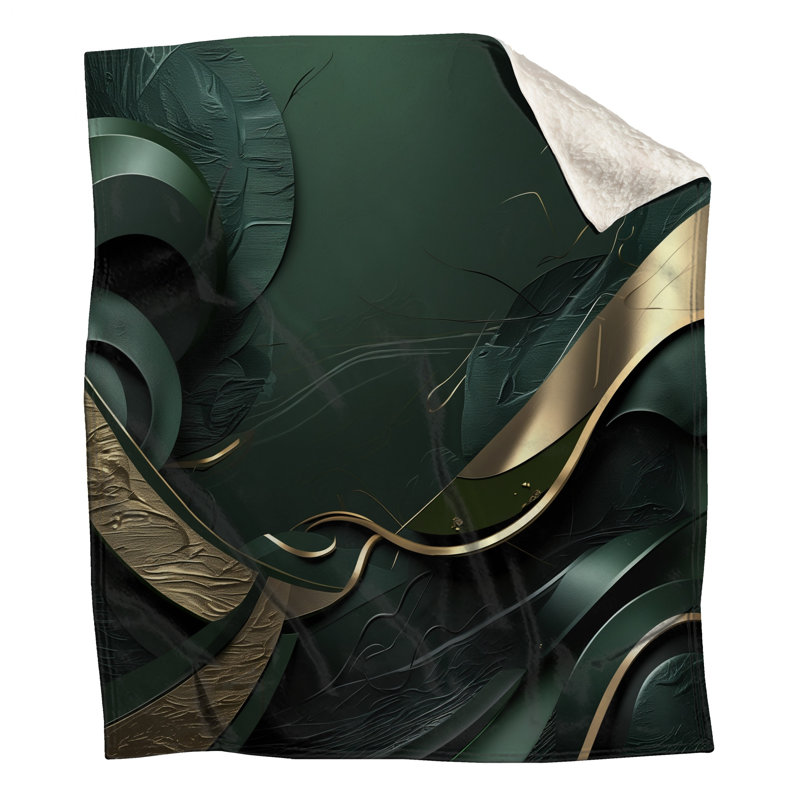 Couvertures formes vertes et dorées, L 50 po x H 60 po