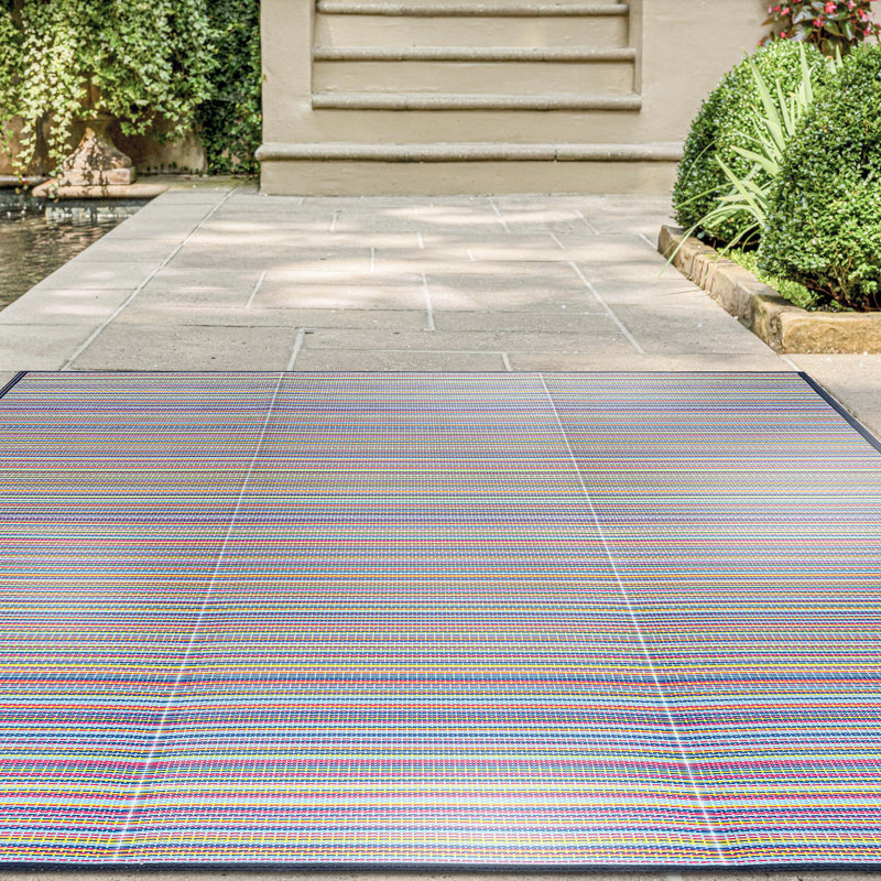 Tapis multicolore à rayures Sheffield, Rectangle 5 pi 11 po x 8 pi 11 po