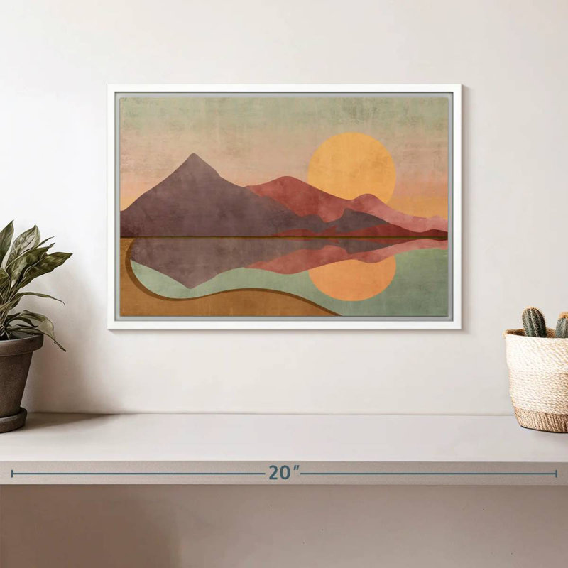 Boho Sundown, Cadre flottant blanc, 13 po x 9 po