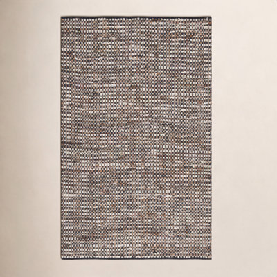 Gabino Geometric Handmade Flatweave Area Rug in Black/Ivory