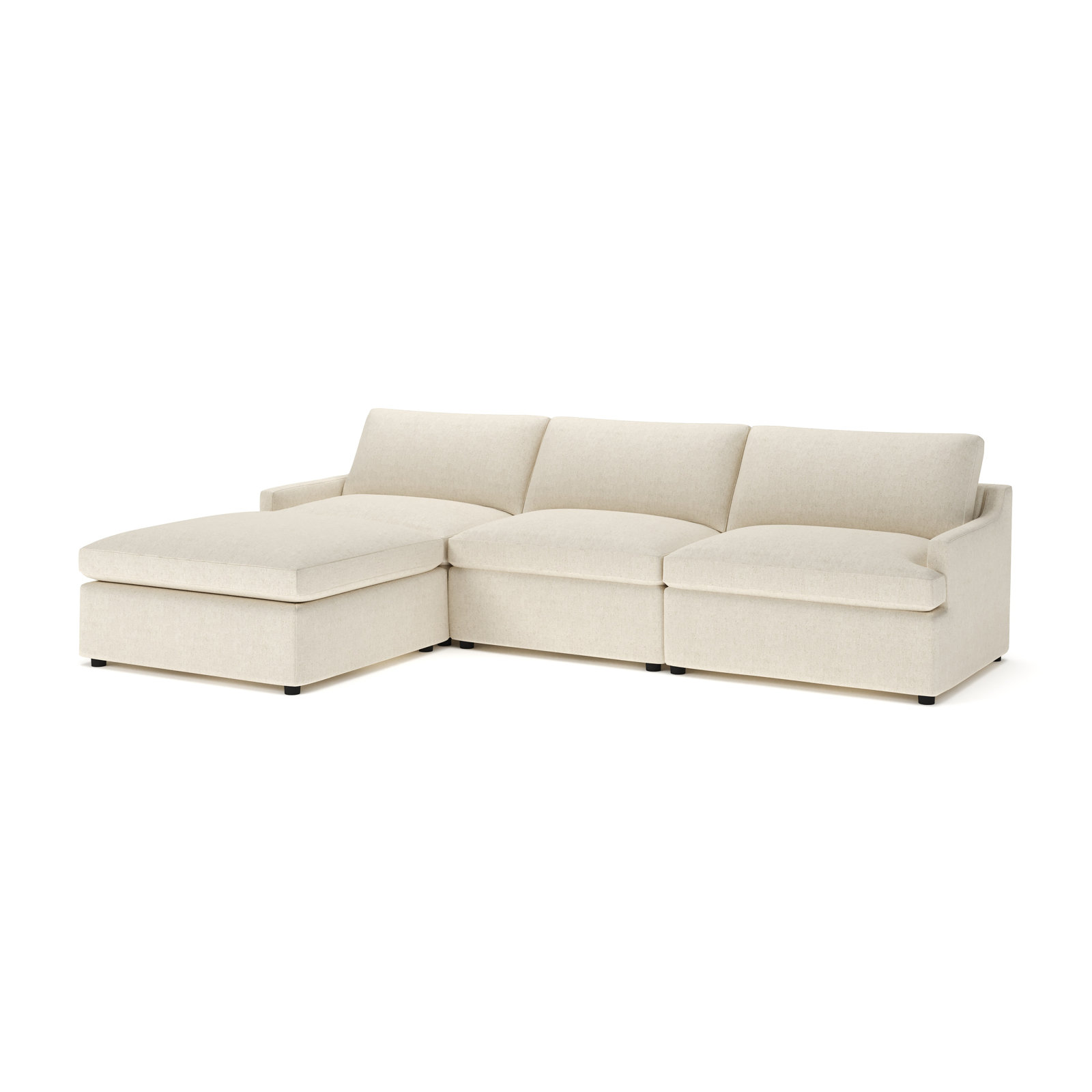 Essex 4 - Piece Upholstered Modular Sectional, John Sepia Performance Linen Blend