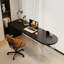 Noir / demi-cercle transparent en bois massif + bureau en acrylique-799781132
