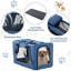 Poussette double pour 2 chiens ou chats avec 2 ceintures de sécurité amovibles bleu-117279811