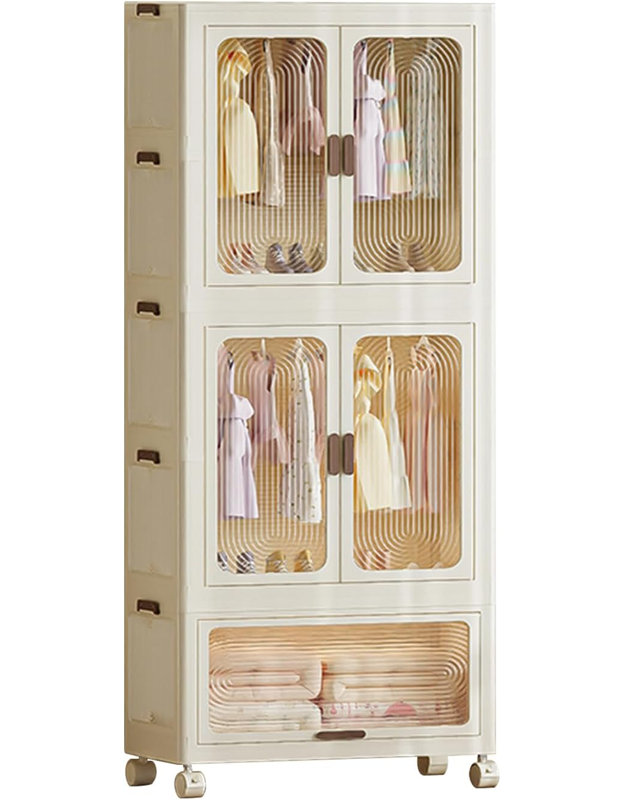 4 Door Plastic / Acrylic Wardrobe