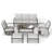 6-Piece Aluminum Patio Conversation Set With Coffee Table, Ottomans And Light Gray Cushions