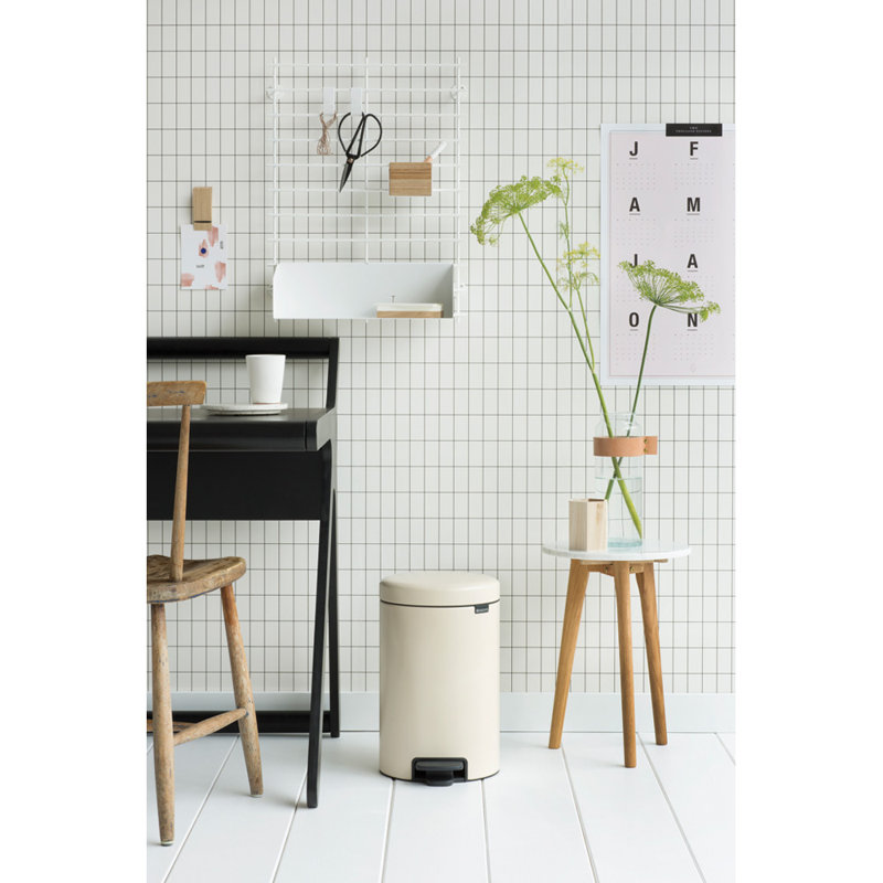 Brabantia NewIcon Soft Closing Pedal Bin, 5 L, Almond