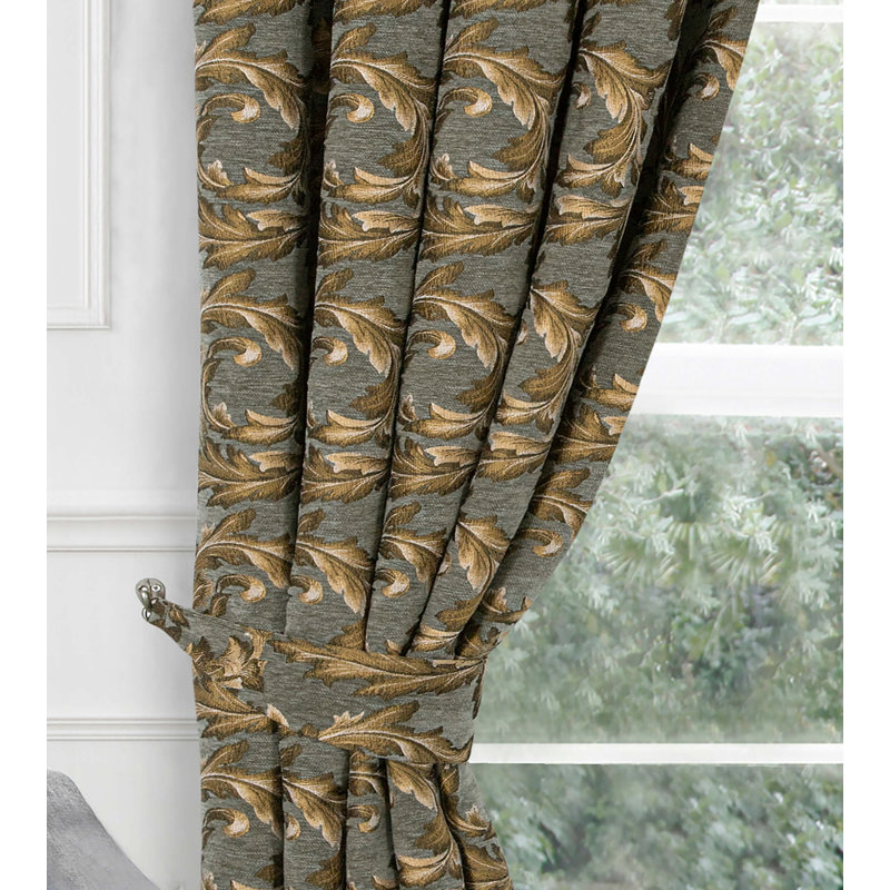Kaia Room Darkening CURTAINS Pair, Gold, 165 W x 229 D cm