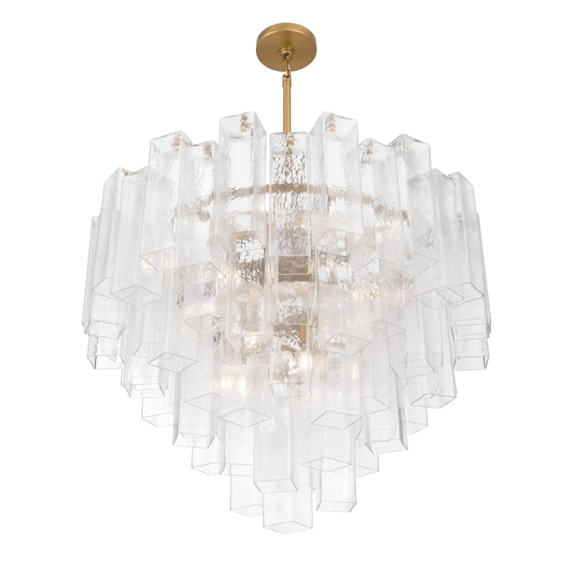 Luminaire suspendu 15 lumières 32,75 po Torvento, Clair