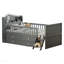 Cadre de lit simple avec fonction de rangement 4 tiroirs, cadre de lit en bois pour chambre d'enfant, cadre de lit plateforme simple avec garde-corps avec tête de lit et échelle-664607835