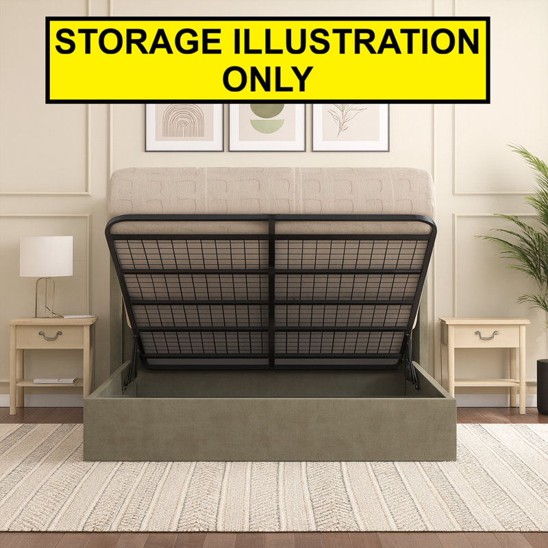 Ayreanna Upholstered Ottoman Storage Bed, Kingsize (5'), Mole