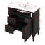Meuble-lavabo sur pied 36 po avec lavabo, armoire de salle de bain autoportante avec vasque en céramique, tiroir rabattable, tablette réglable, 2 tiroirs-1146504565