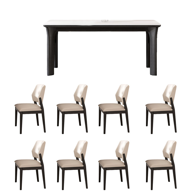 Elegant Ash Wood Dining Table Set