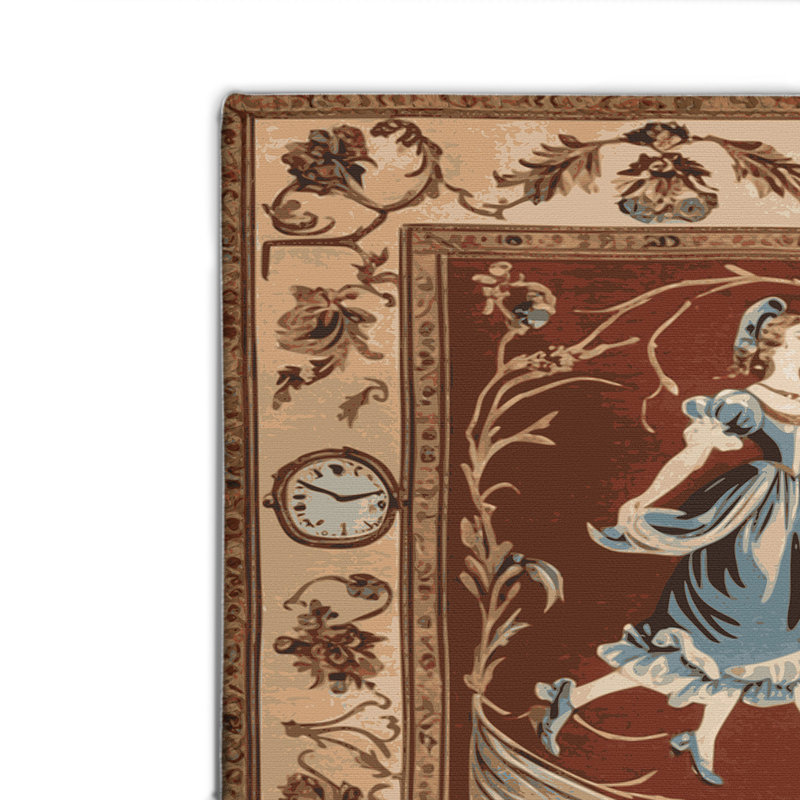 French Brown Indoor and Outdoor Area Rug, Rectangle 4' x 6'