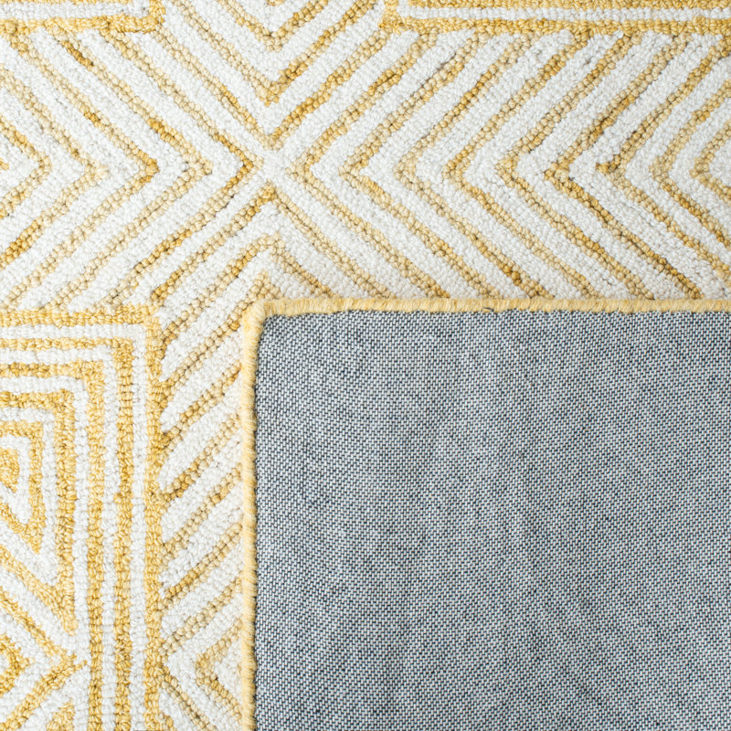 Baileigh Hand Tufted Wool And Cotton With Latex Geometric Rug, Rectangle 9' x 12'