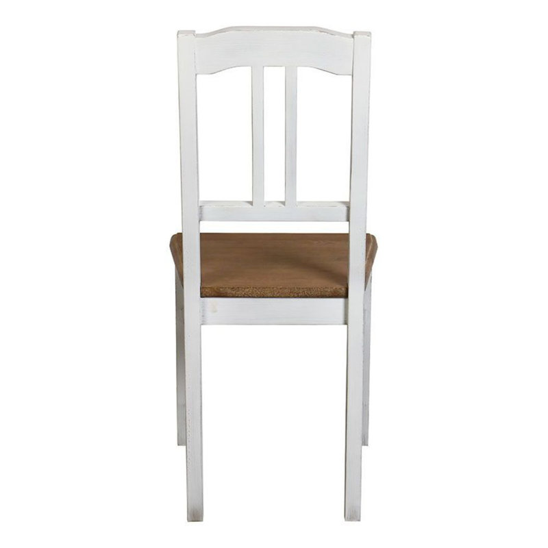 Malott 47cm H Slat Back Side Chair, White/Brown