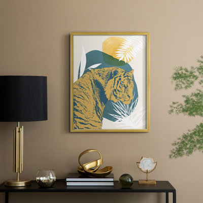 «Jungle Cat I», reproduction encadrée - bois massif