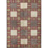Wool Geometric Area Rug in Red/Beige/Light Yellow