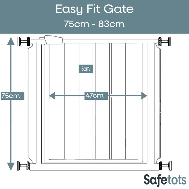Kimpel Metal Pressure Mounted Pet Gate, 73-83 cm