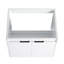 Meuble-lavabo de 61 cm avec lavabo en résine, 2 portes à fermeture douce, montage flottant, style contemporain, blanc lustré, ergonomique et pratique