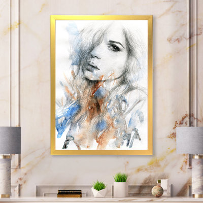 Portrait de femme abstraite mode grise - décoration murale sur toile glam