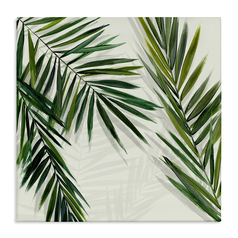  "Restful Palms with Shadows", art mural sur toile par Hannah Dawson, H 17 po x l 17 po