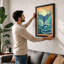 Whale at Dusk Coastal 1 Piece Single Picture Frame Wall Art-136659065-136659066