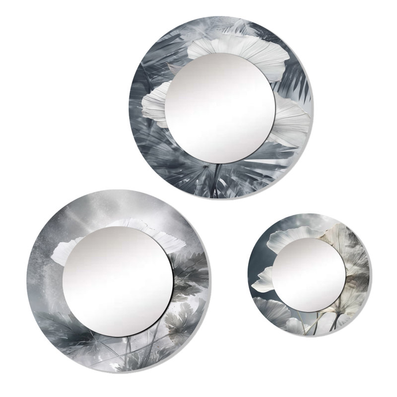 Dianely Modern floral Round mirror 3 pieces