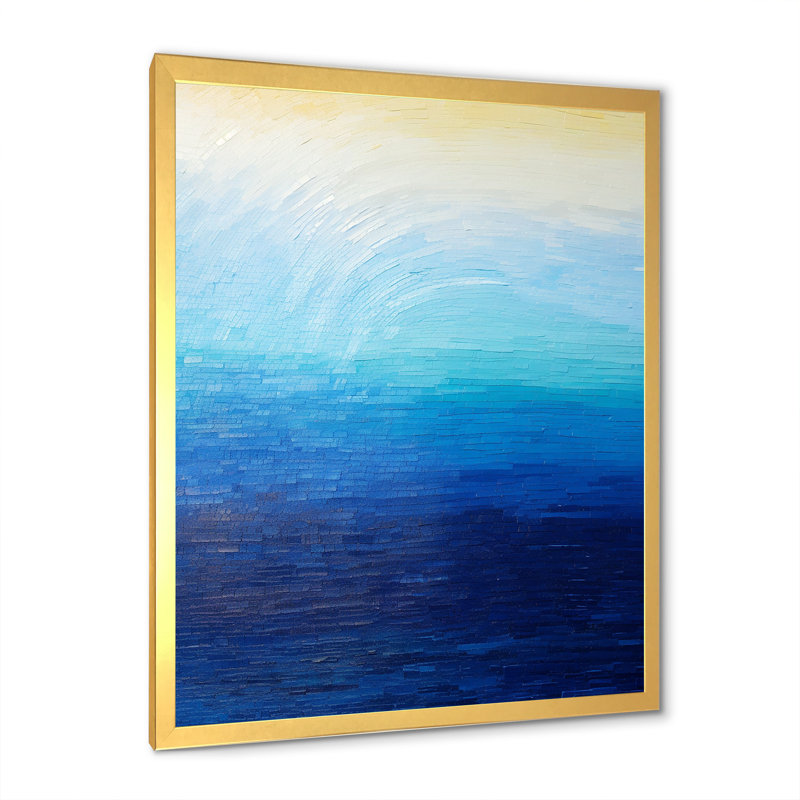 «Blue Spectral Solitude I» sur toile, H 20 po x l 12 po x P 1 po, Cadre photo doré simple