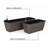 2-Pack Self-watering Planter - Hand Woven Wicker - Rectangular - Dark Gray