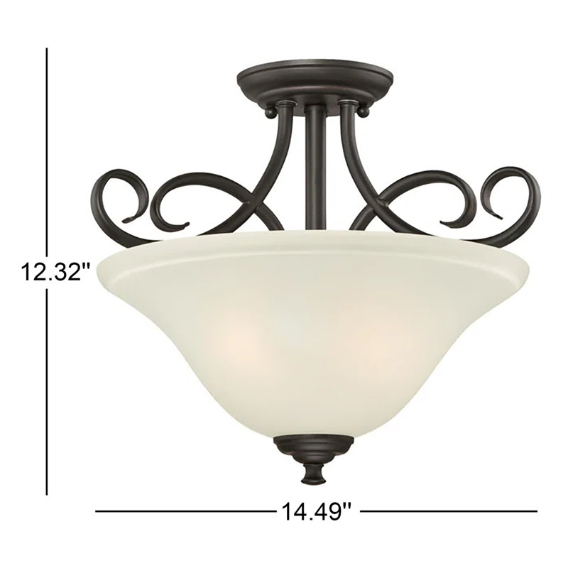 Plafonnier encastré 14,49 po 2 lumières Metz