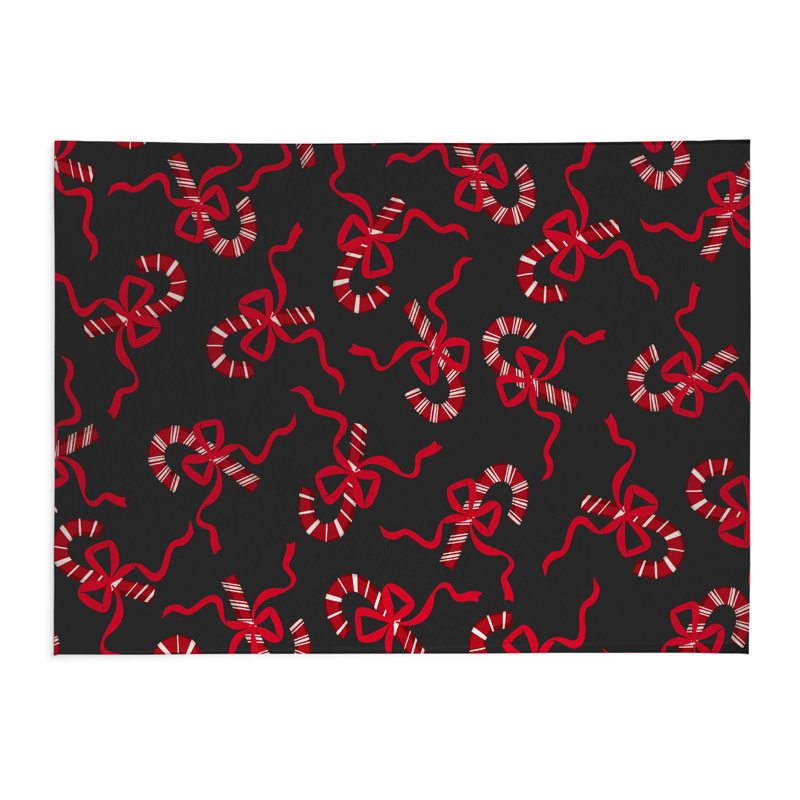 Tapis de cuisine Candycanes & Bows, Gris anthracite, L 60 po x L 84 po