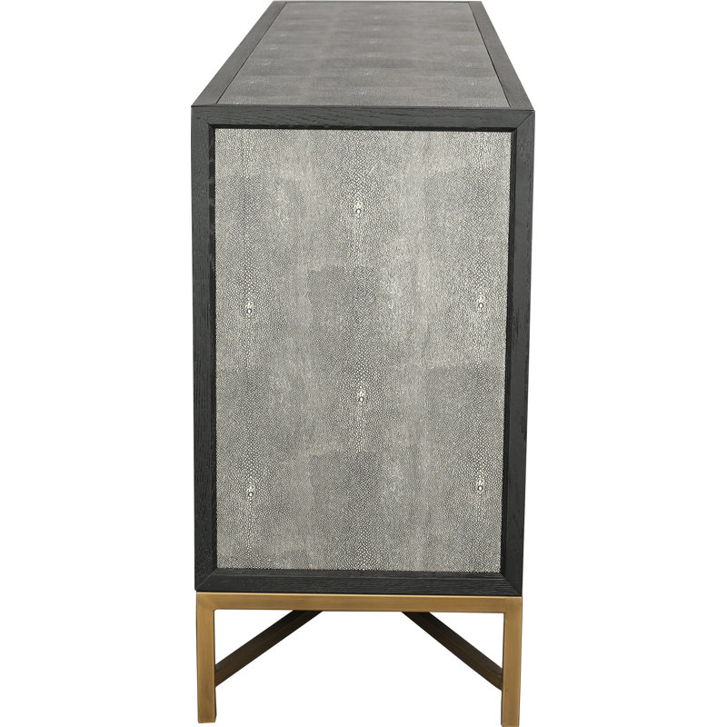 Meera 76" Wide Wood Sideboard, Gray