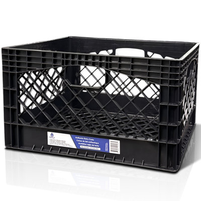 Gorilla Crates: Milk Crate: 24 Qt - 13x11x19" Multi-Purpose Storage Solution, Stackable Organization, Heavy-Duty Plastic Bin, Built-In Handles