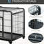 Cage pour chien en métal, pliable de 37 po avec plateau et couvercle amovibles, 4 roulettes verrouillables pour une mobilité intérieure / extérieure en douceur, chenil robuste à cadre robuste, option de pliage, utilisation pratique, construction solide