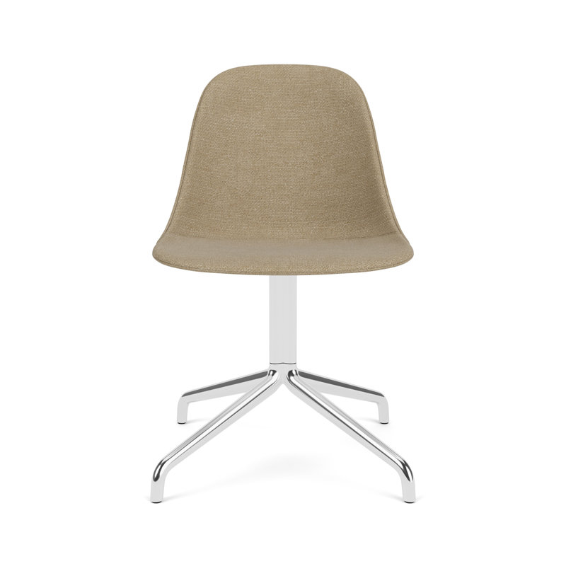 Harbour Swivel Task Chair, Dakar 0842 Black Genuine Leather, Polished Aluminum