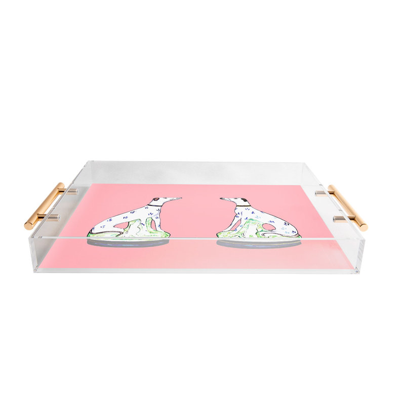 Annechovie STAFFORDSHIRE GREYHOUND TWINS Acrylic Tray