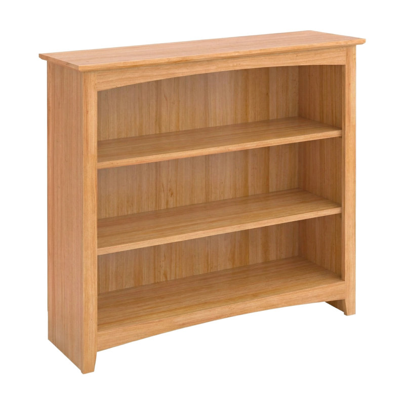 Malani 36" H Solid Wood Classic Bookcase, Natural, (3 Shelves) 36"H x 37.75"W x 12.875"D