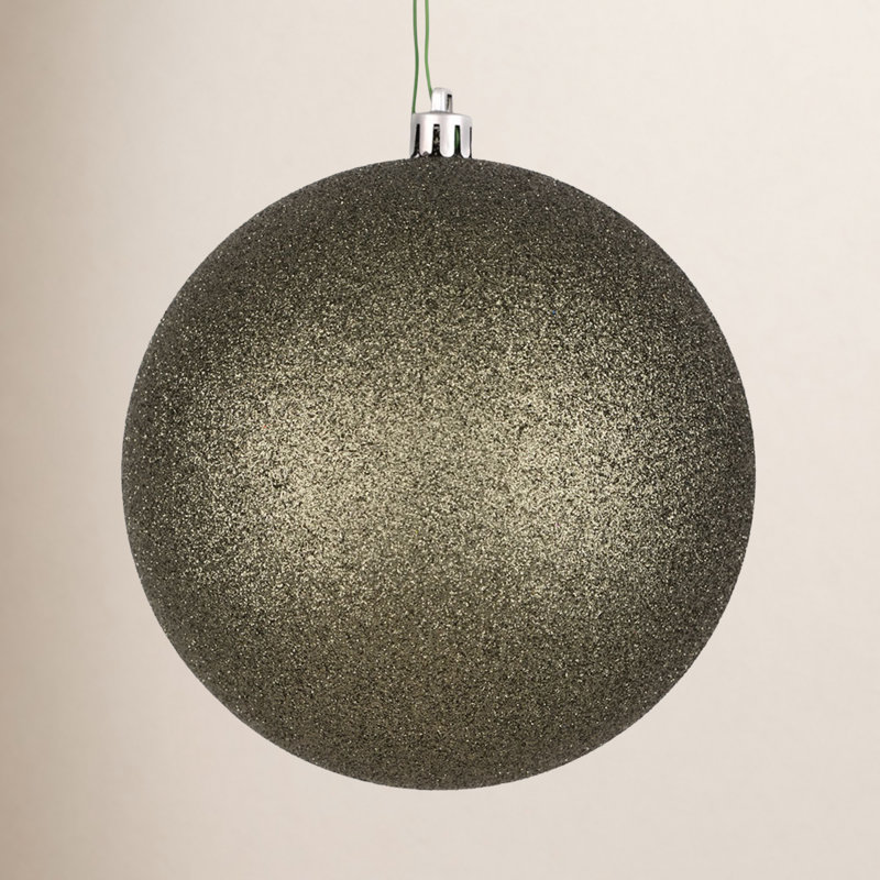 Shatterproof Bauble, 6" H x 6" W x 6" D, Limestone Glitter