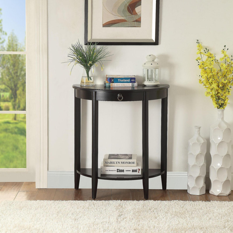 Justino II Black Finish Console Table
