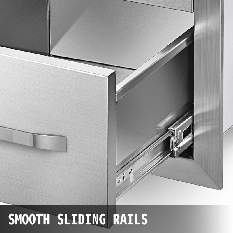 VEVOR 13'' Stainless Steel Outdoor Kitchen Triple Storage Drawers