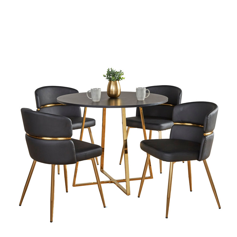 Ensemble repas 5 pièces Farquhar Cosmo-Cinch, Noir / or