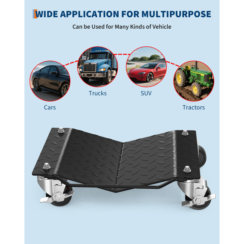 Heavy Duty Steel Car Mover Dolly, 2/4 Piece Car Wheel Dolly Set, Single 1500lbs Capacity Car Tire Dolly for Moving Cars, Trucks, Trailers,Motor,Boats