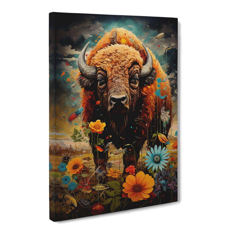 Bison Neo-Plasticism - Wrapped Canvas, 60cm H x 40cm W x 3cm D