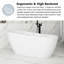 67 Inch Glossy White Acrylic Freestanding Soaking Bathtub